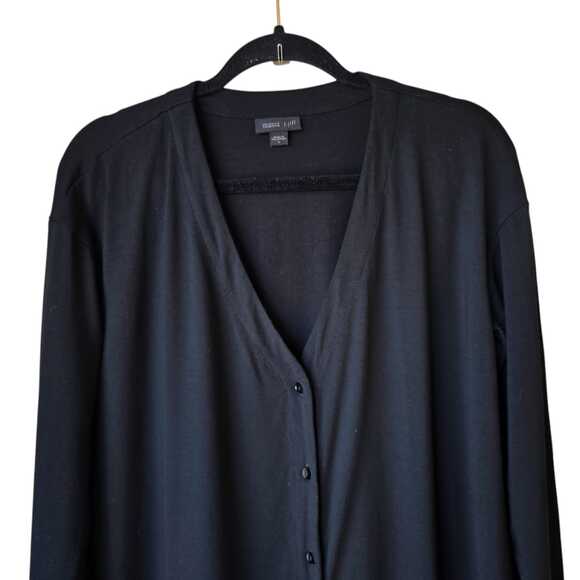 J Jill Women's Black Cardigan Size S Wearever Collection Stretch Minimalist - Picture 2 of 9